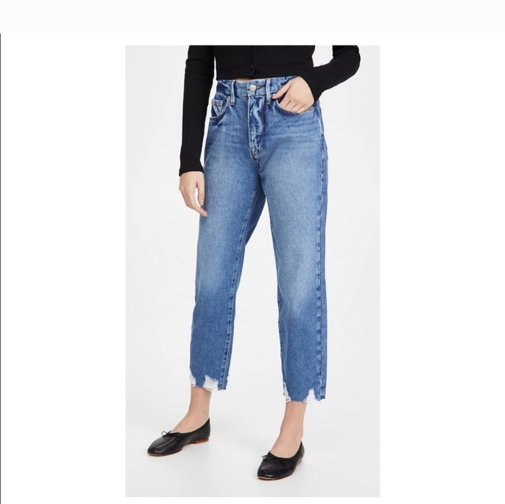 Good American Cropped Distressed Hem Jean